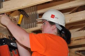 Volunteering with Habitat for Humanity, August 2014.