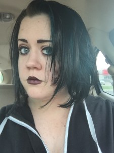 Taken right after I had the dark teal peek-a-boo highlights put in. 