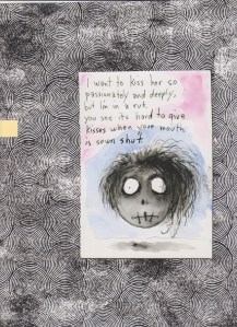 The original image and love note from "The Art of Tim Burton."